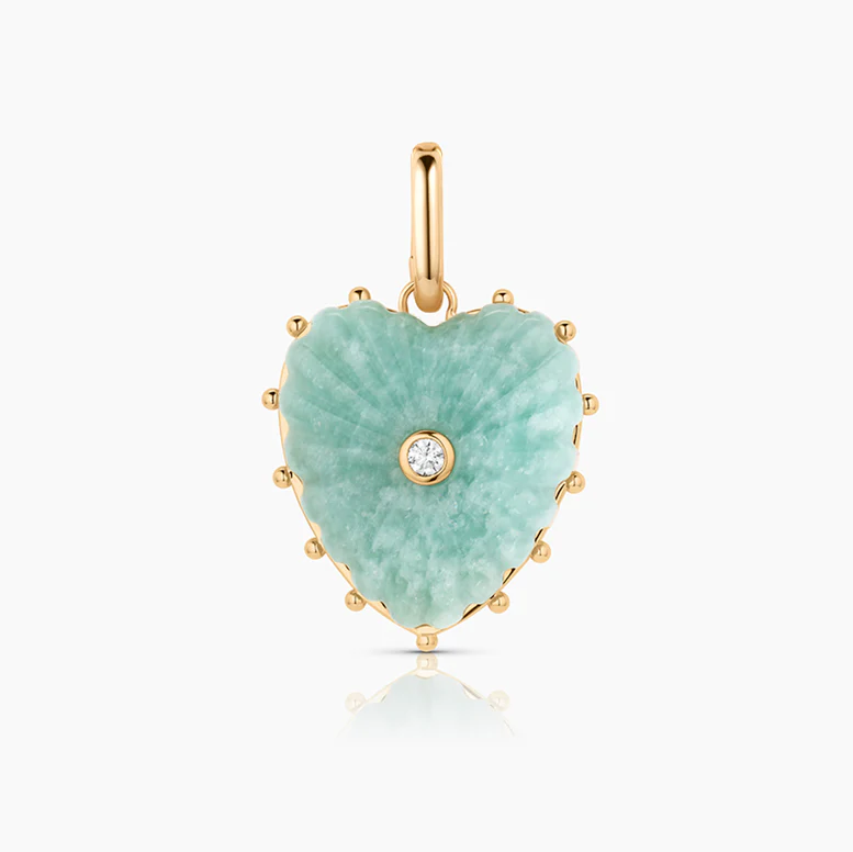 Malene Amazonite Heart Clip Necklace - Image 3