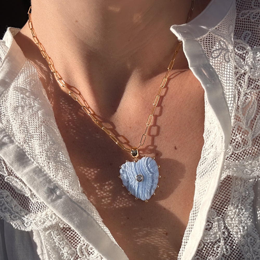 Malene Blue Lace Heart Bail - Image 3