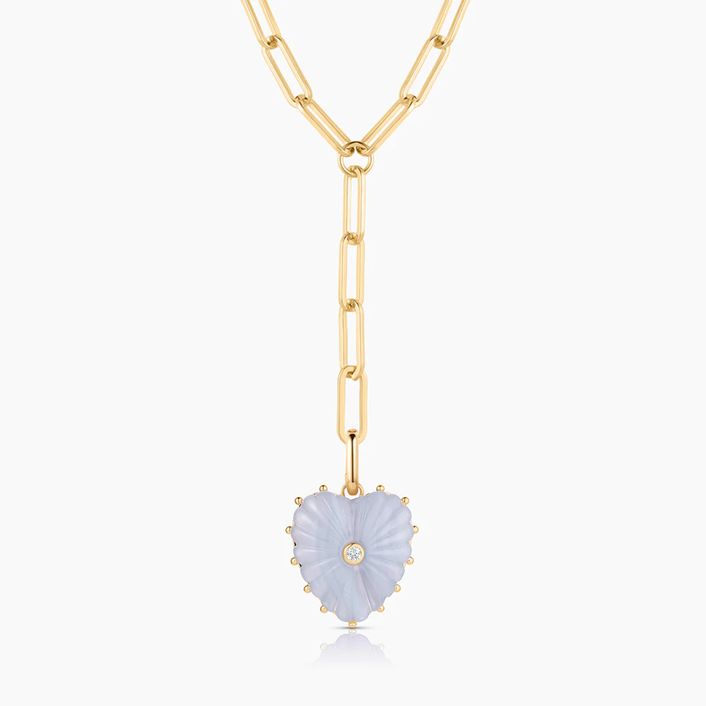 Malene Blue Lace Heart Clip - Image 4