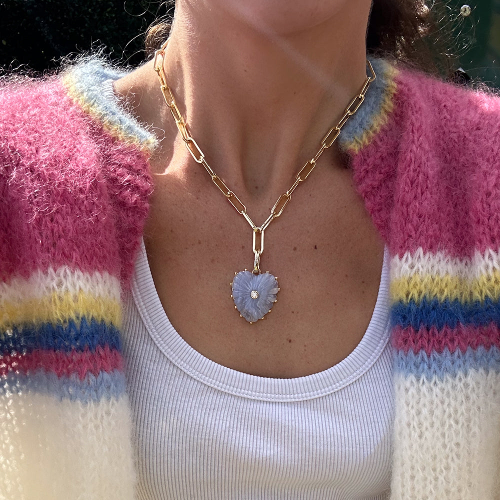 Malene Blue Lace Heart Clip - Image 6