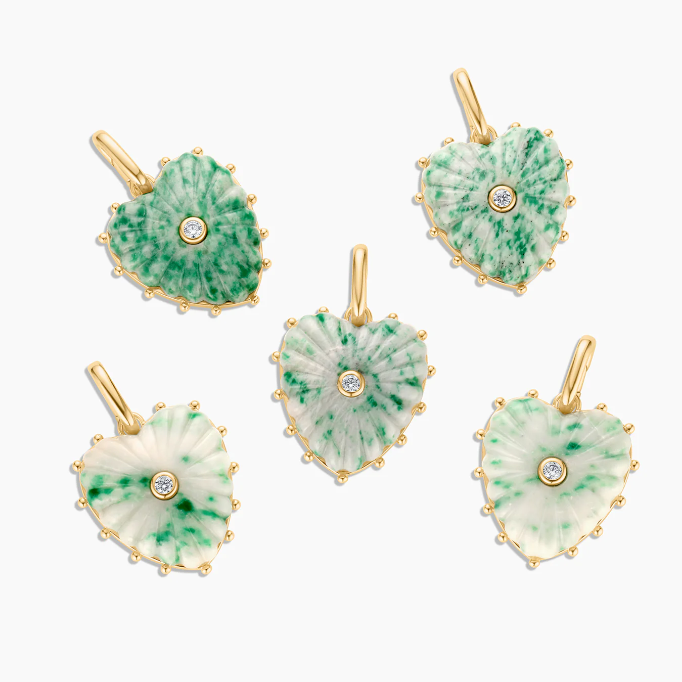 Malene Green Dot Heart Clip - Image 3