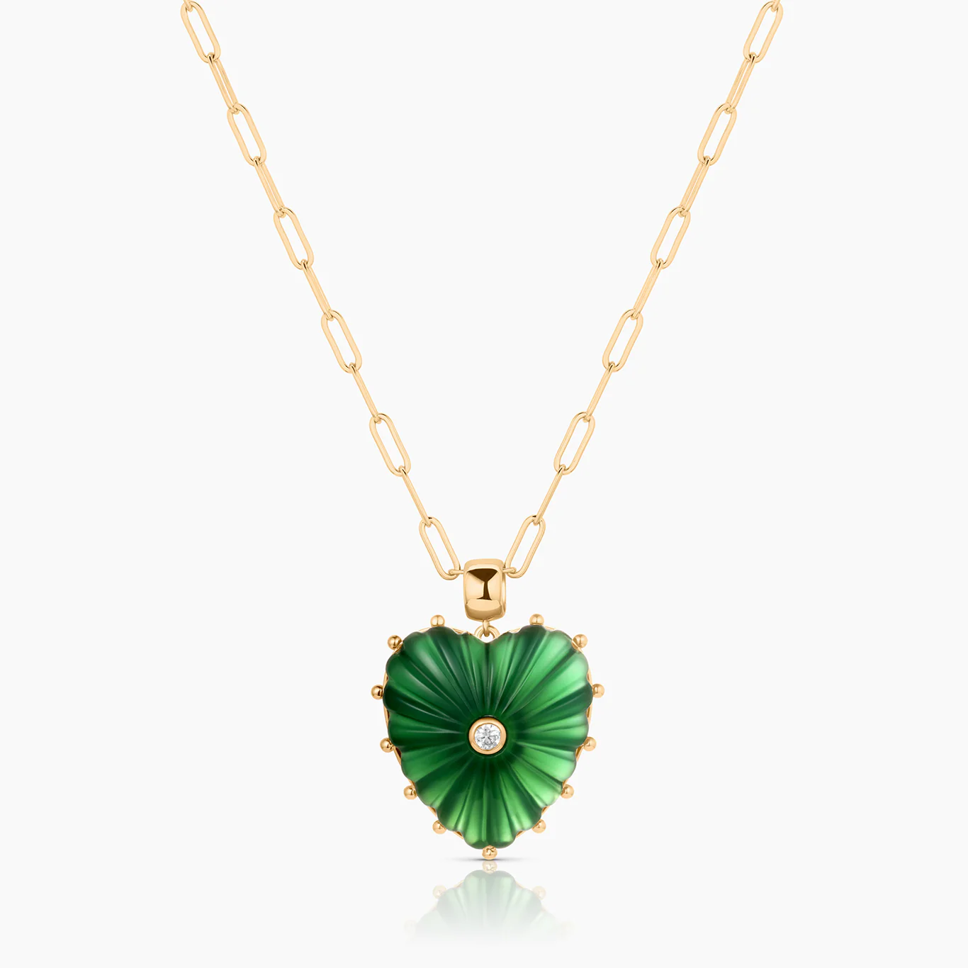 Malene Green Jade Heart Bail - Image 3