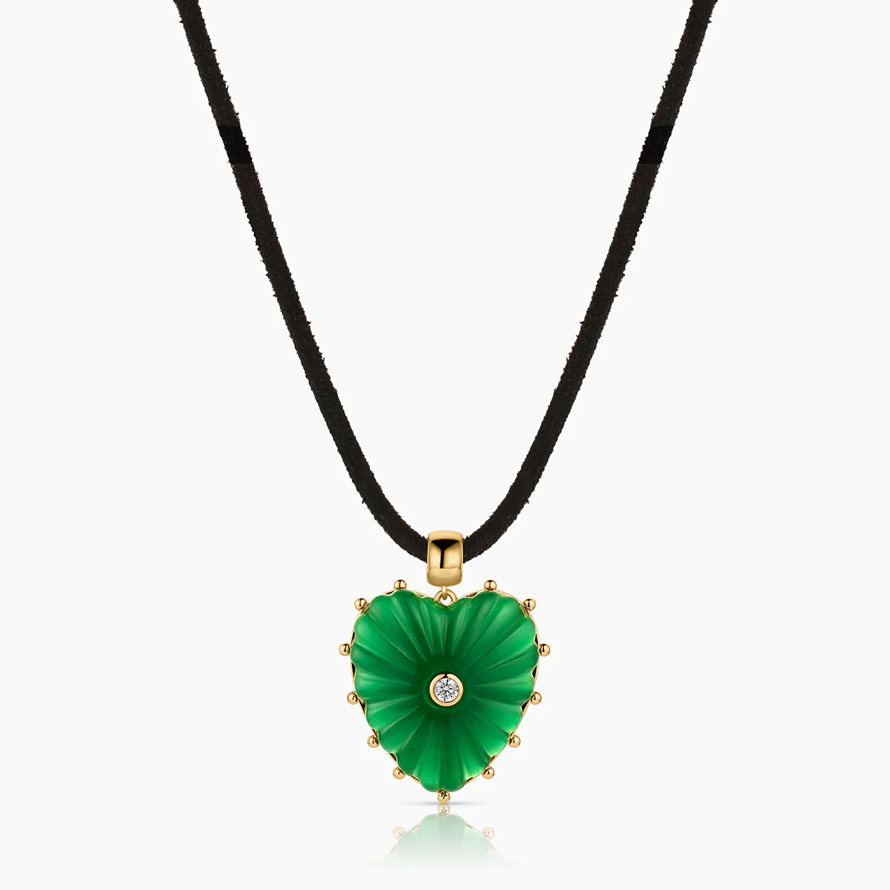 Malene Green Jade Heart Bail - Image 4
