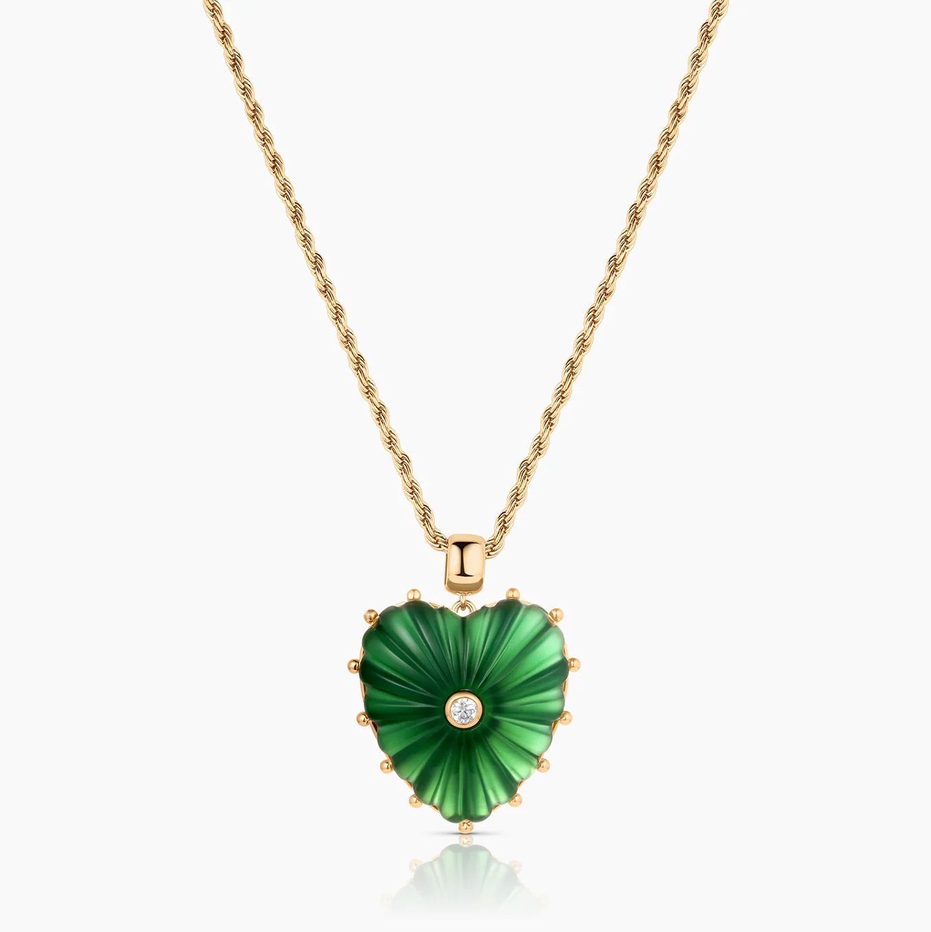 Malene Green Jade Heart Bail - Image 6