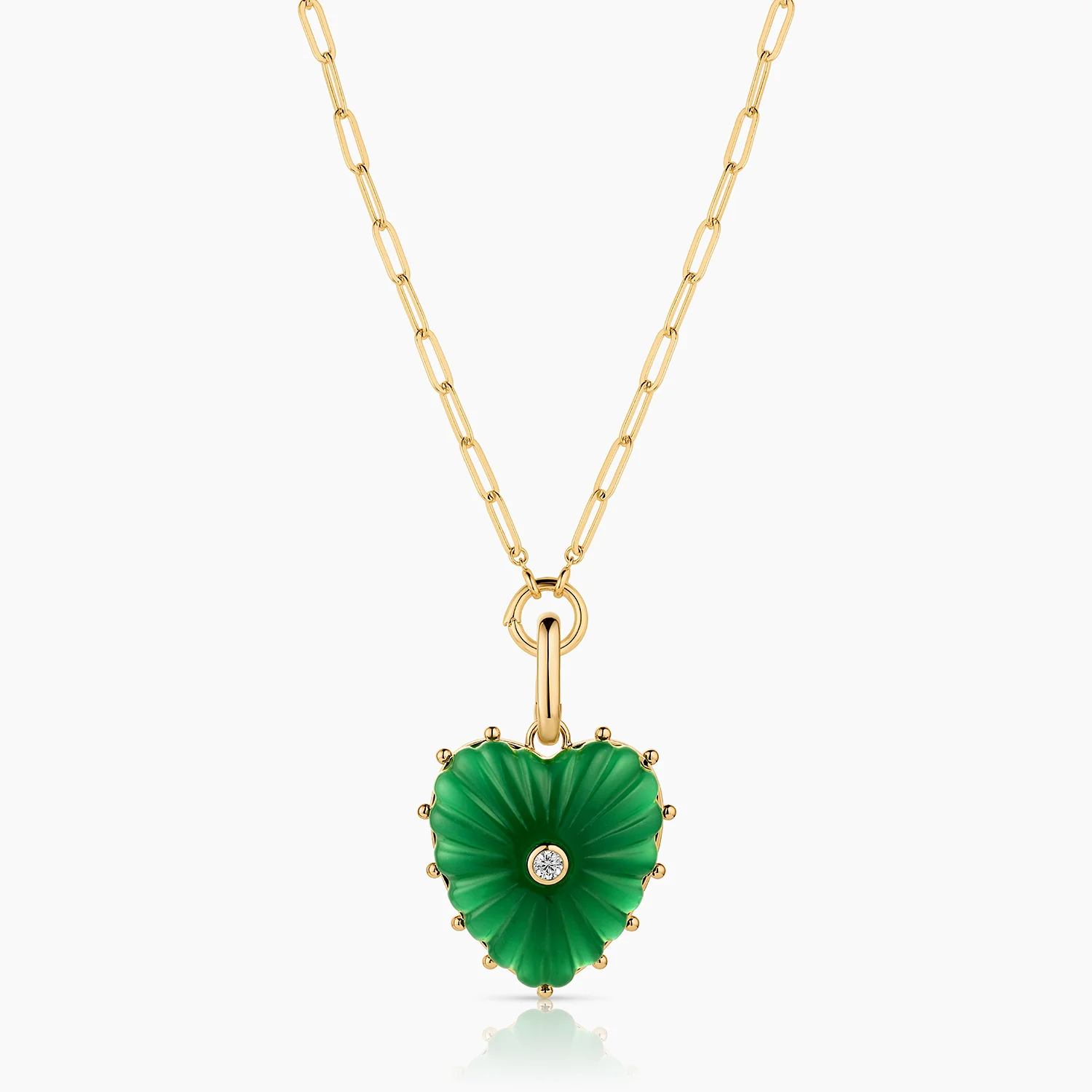 Malene Green Jade Heart Clip - Image 12