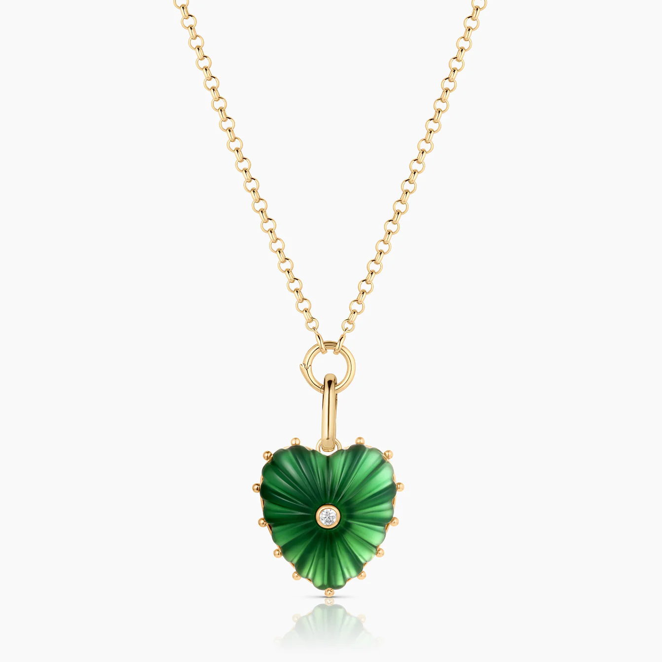 Malene Green Jade Heart Clip - Image 4