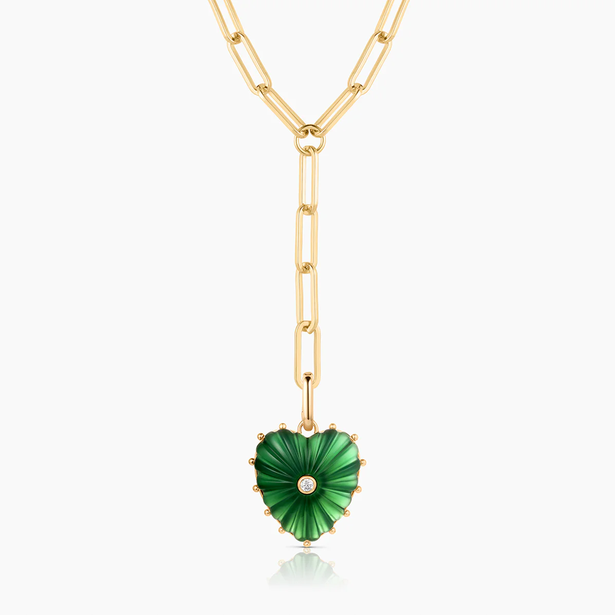 Malene Green Jade Heart Clip - Image 5