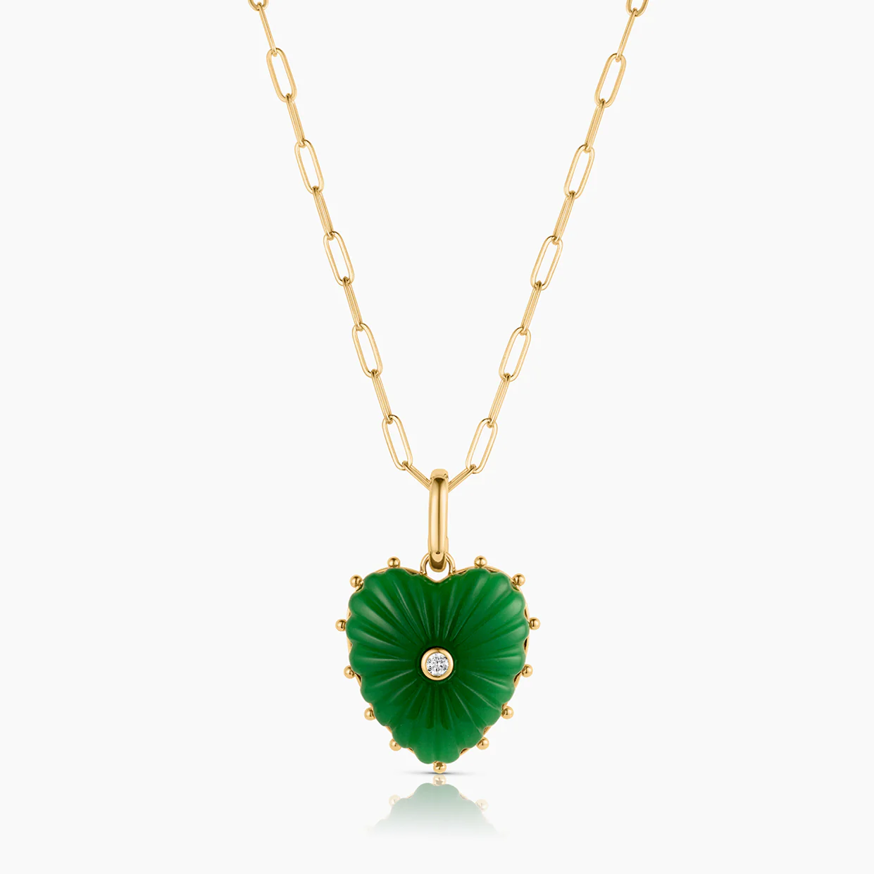 Malene Green Jade Heart Clip - Image 8