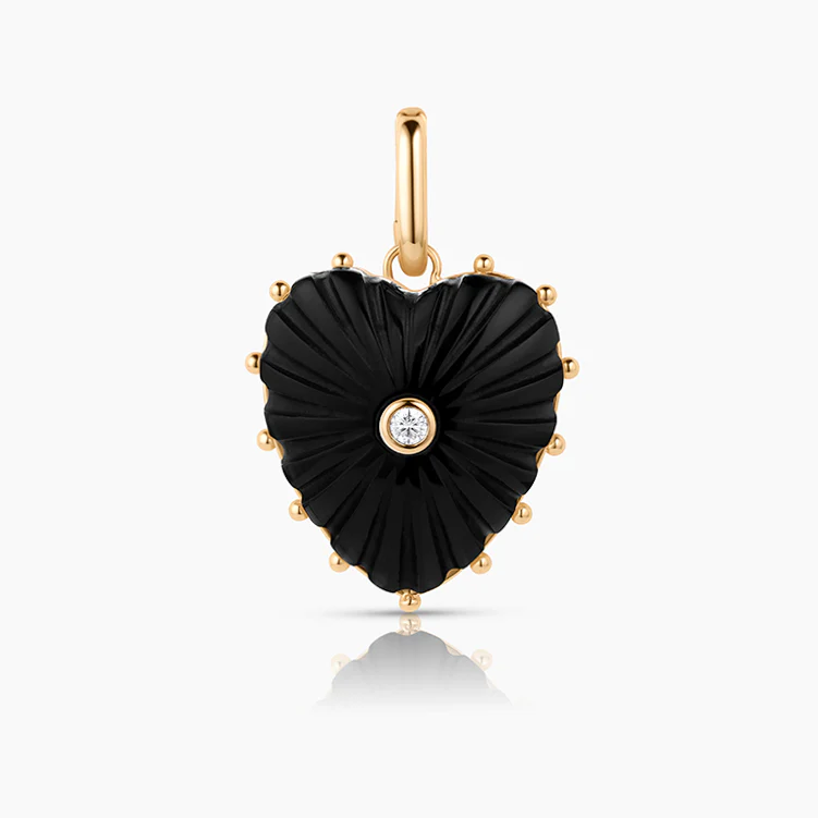Malene Onyx Heart Clip Necklace - Image 4