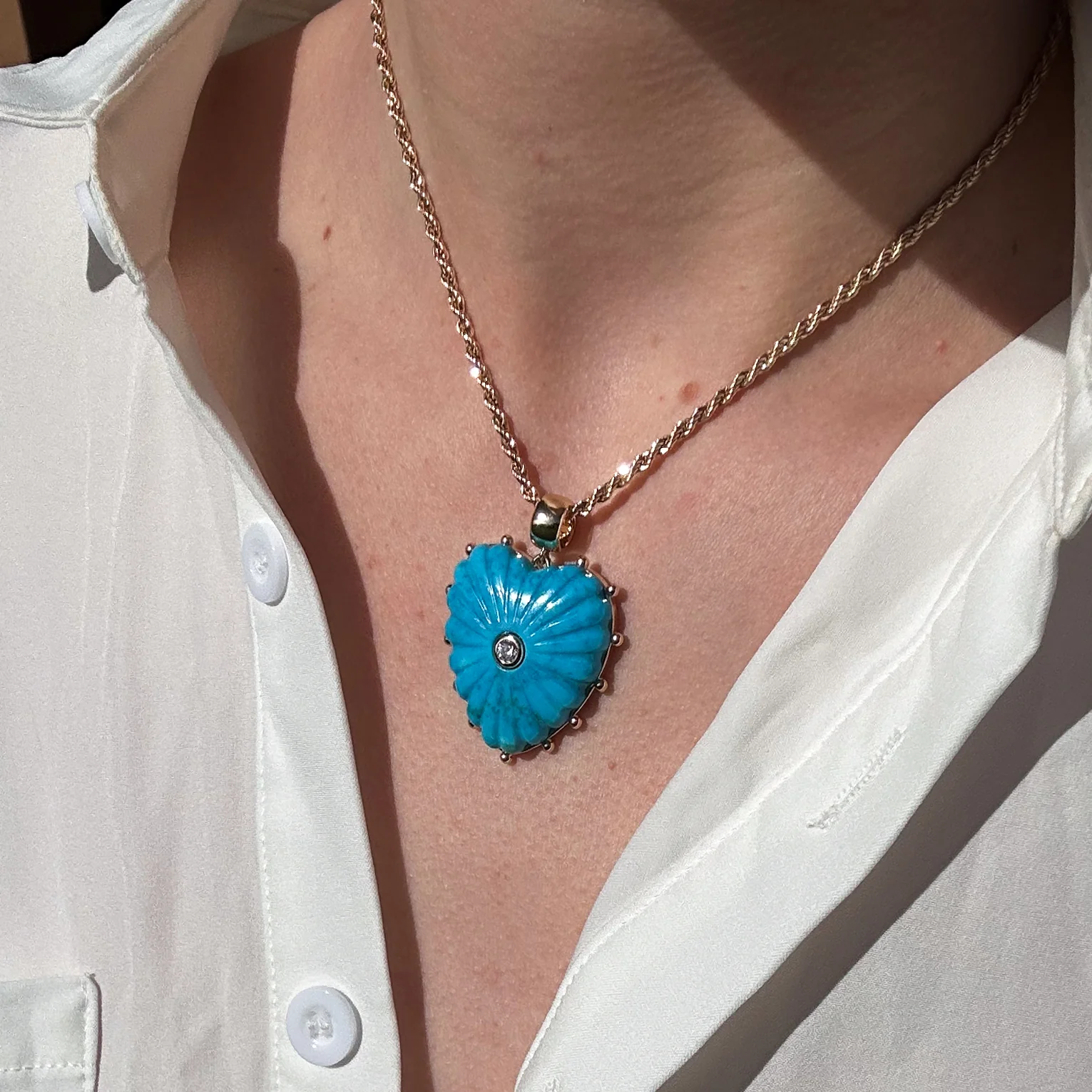 Malene Howlite Heart Bail - Image 6