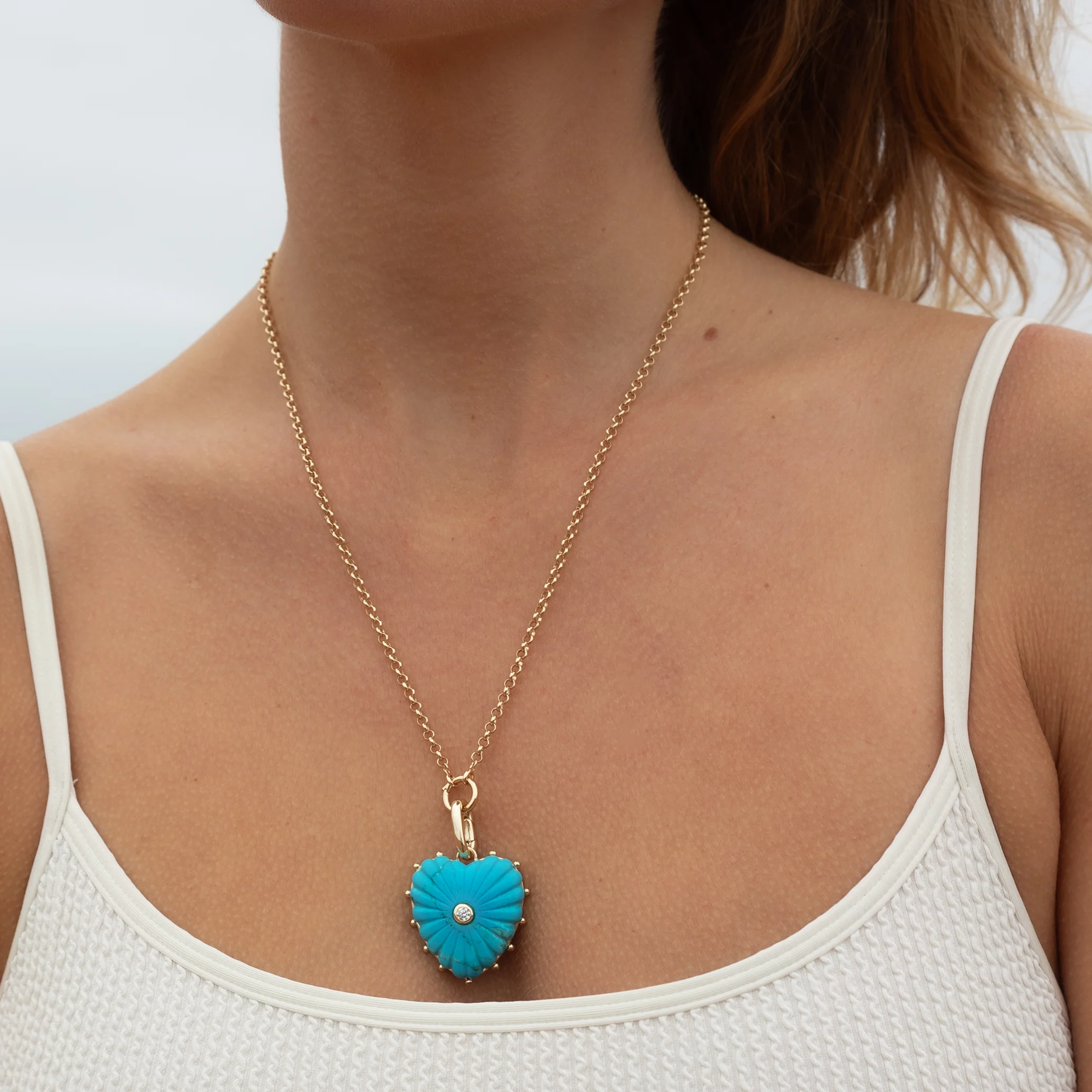 Malene Howlite Heart Clip - Image 6