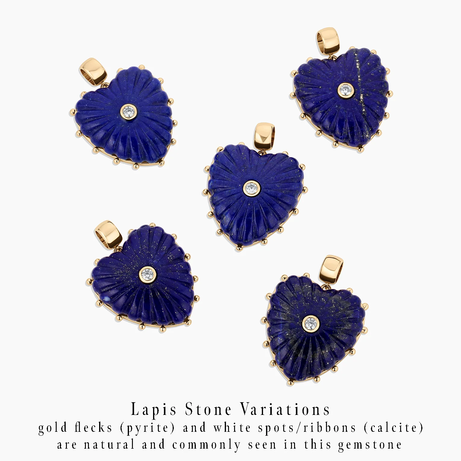 Malene Lapis Heart Paperclip Necklace - Image 4