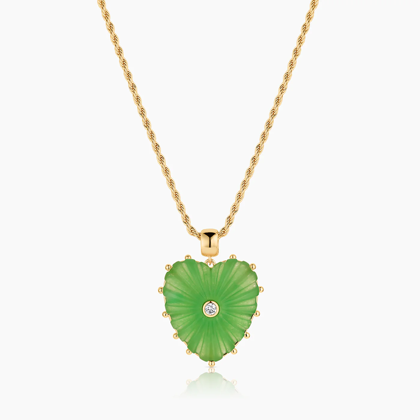 Malene Light Green Jade Heart Bail - Image 10