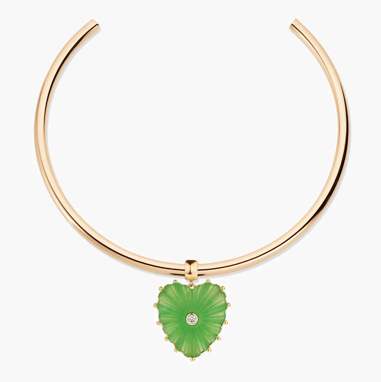 Malene Light Green Jade Heart Bail - Image 4
