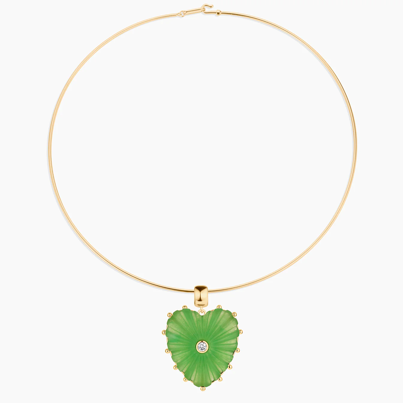 Malene Light Green Jade Heart Bail - Image 5