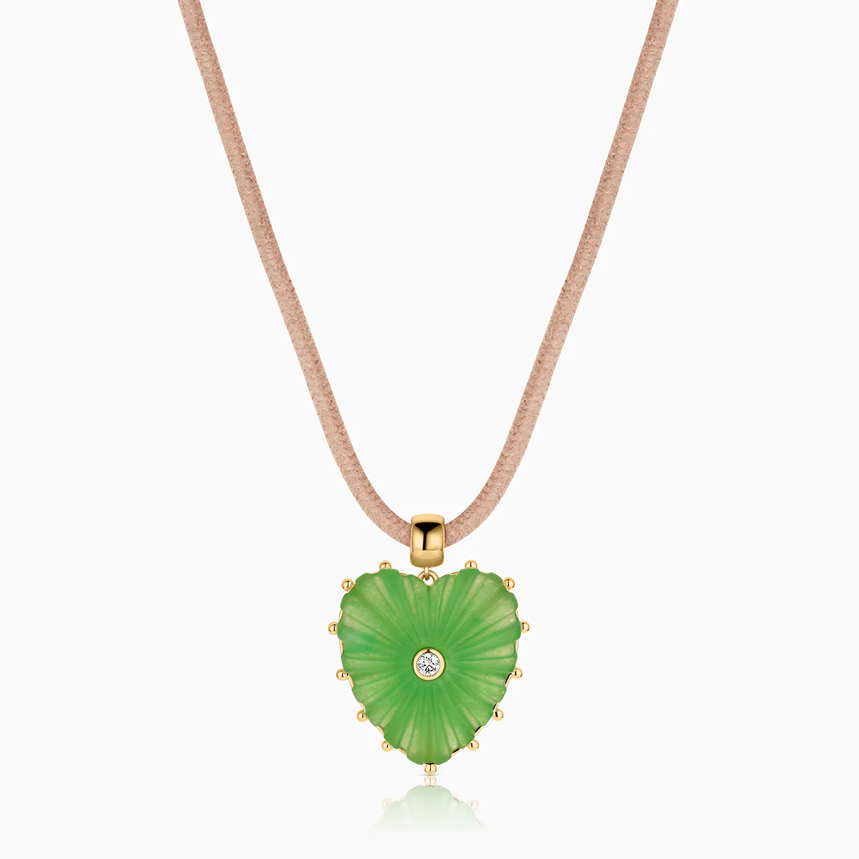 Malene Light Green Jade Heart Bail - Image 7