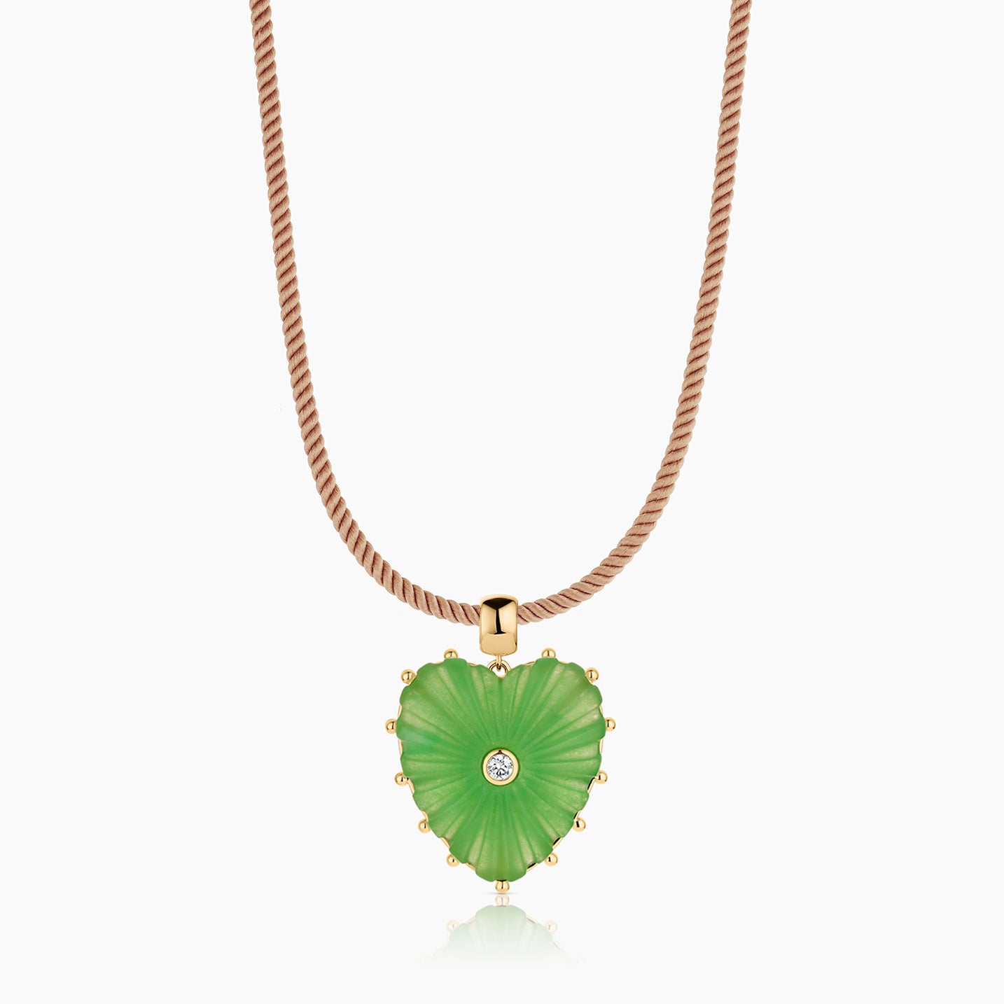 Malene Light Green Jade Heart Bail - Image 8