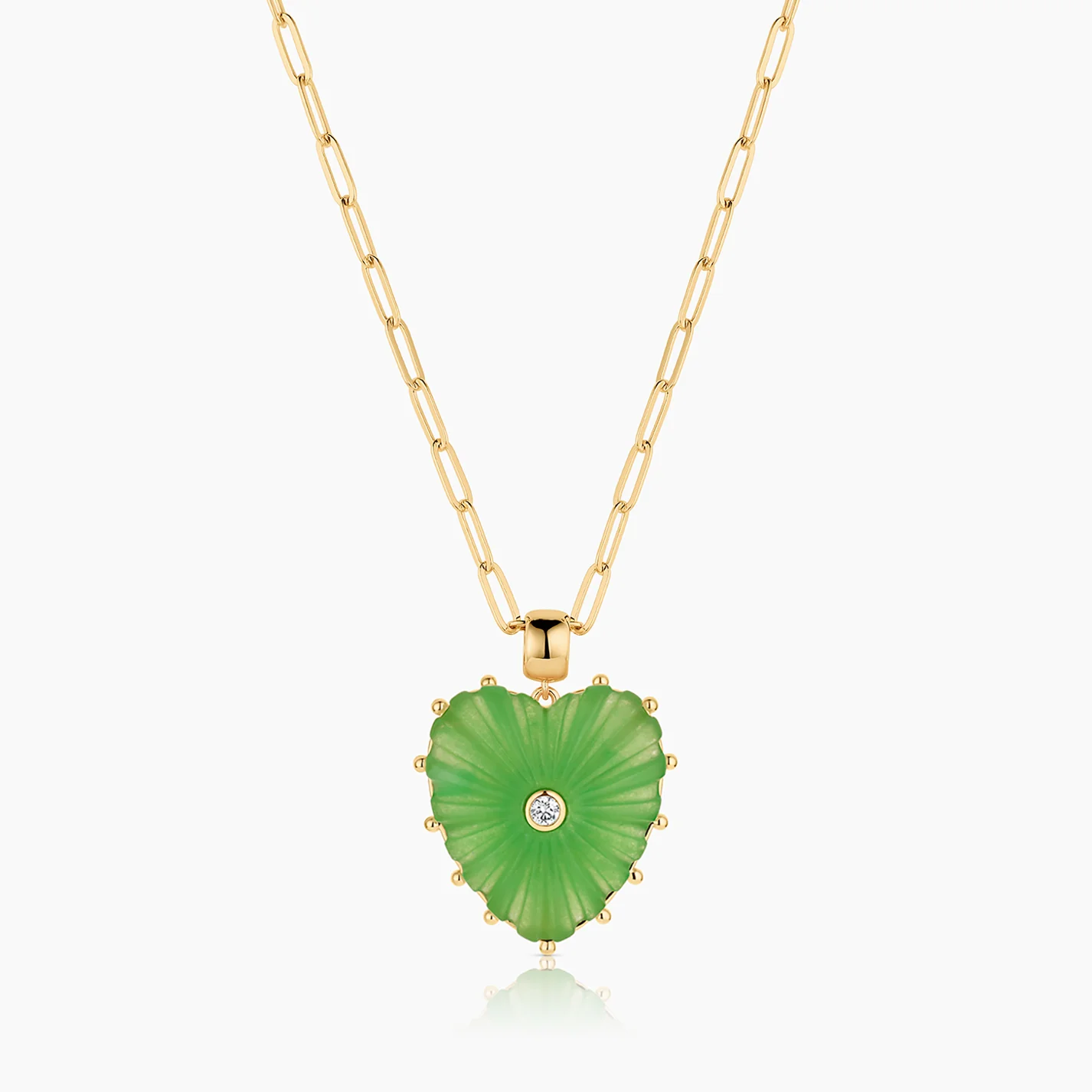 Malene Light Green Jade Heart Bail - Image 9