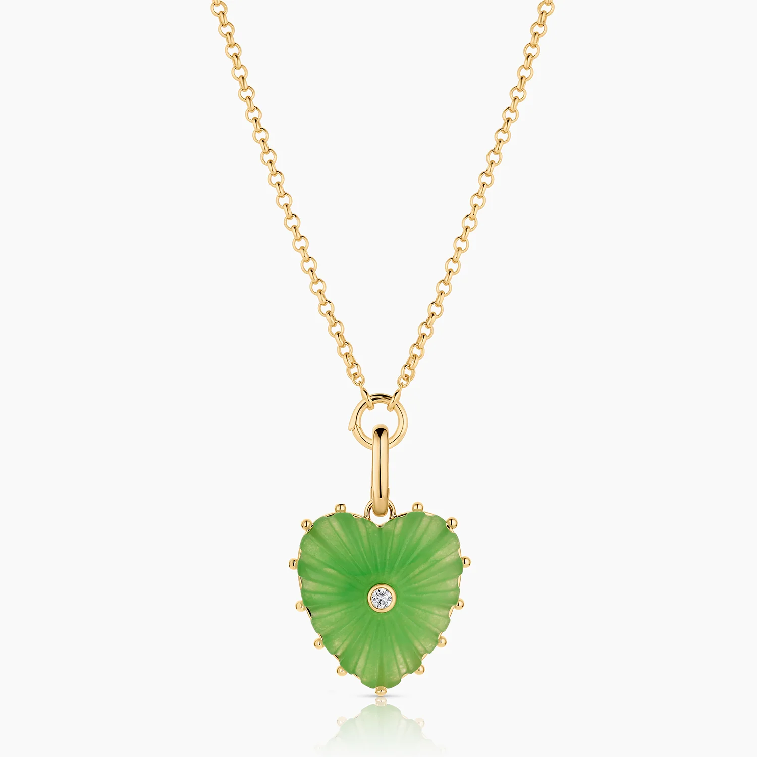 Malene Light Green Jade Heart Clip - Image 9