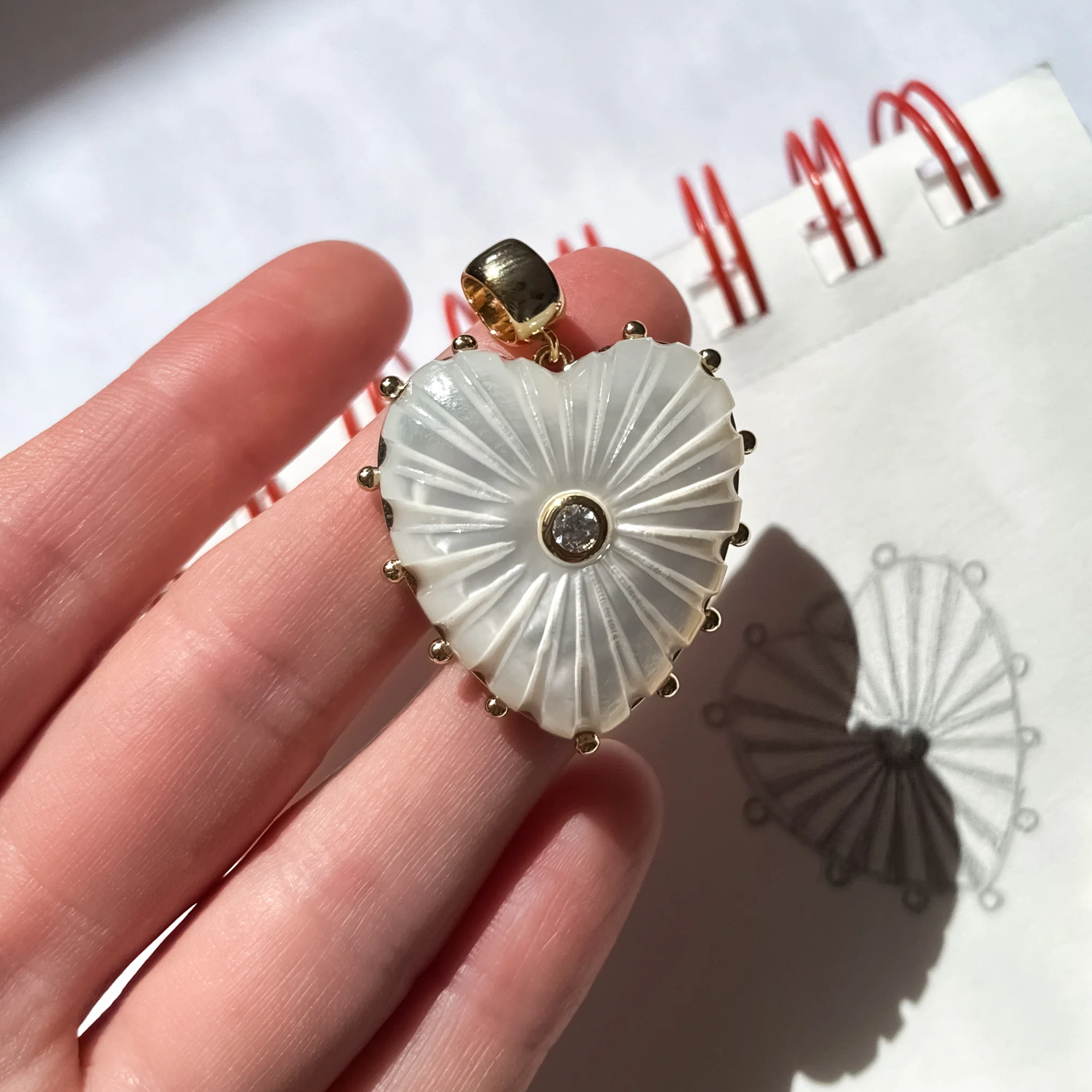 Malene Mother Of Pearl Heart Bail - Image 17