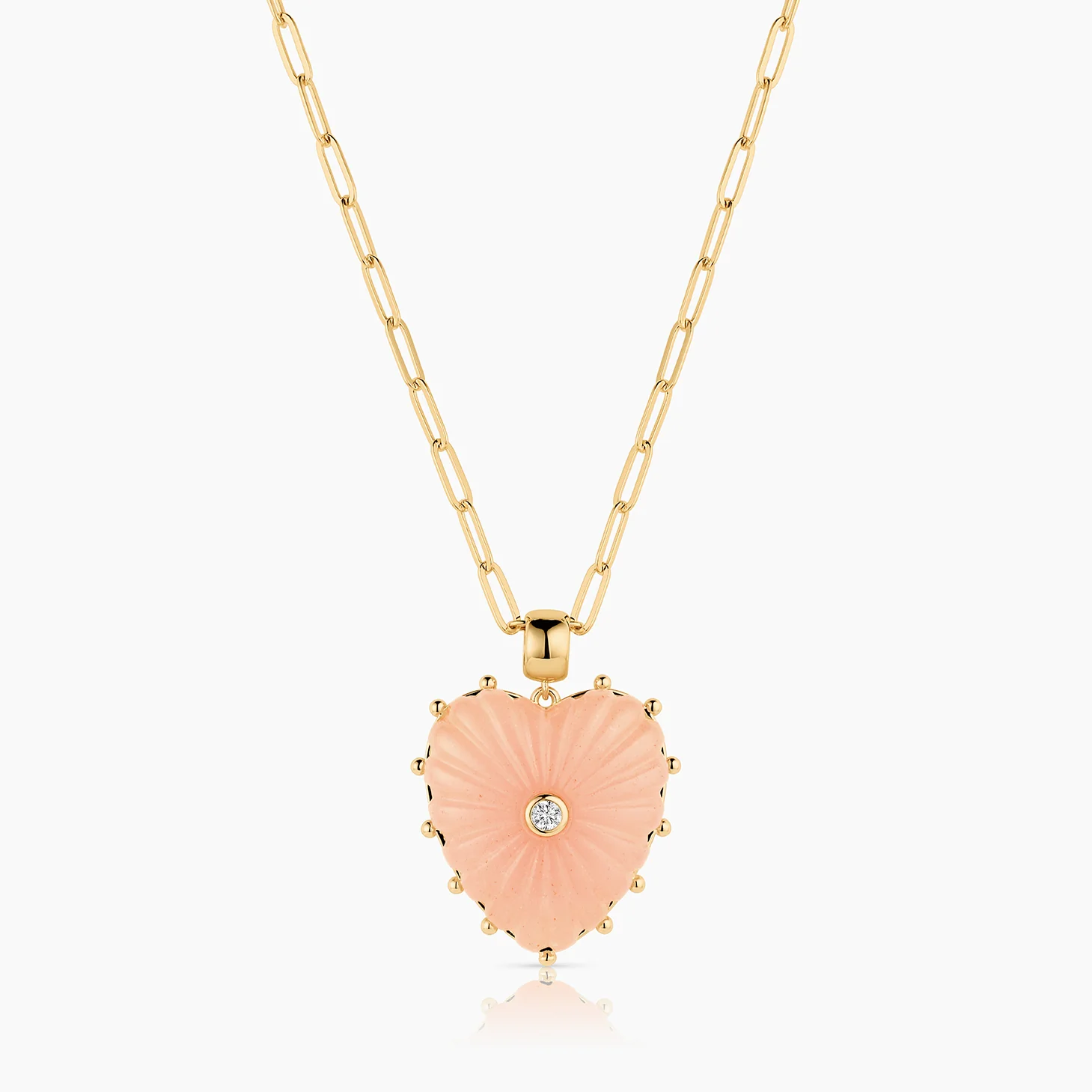 Malene Pink Jade Heart Bail - Image 10