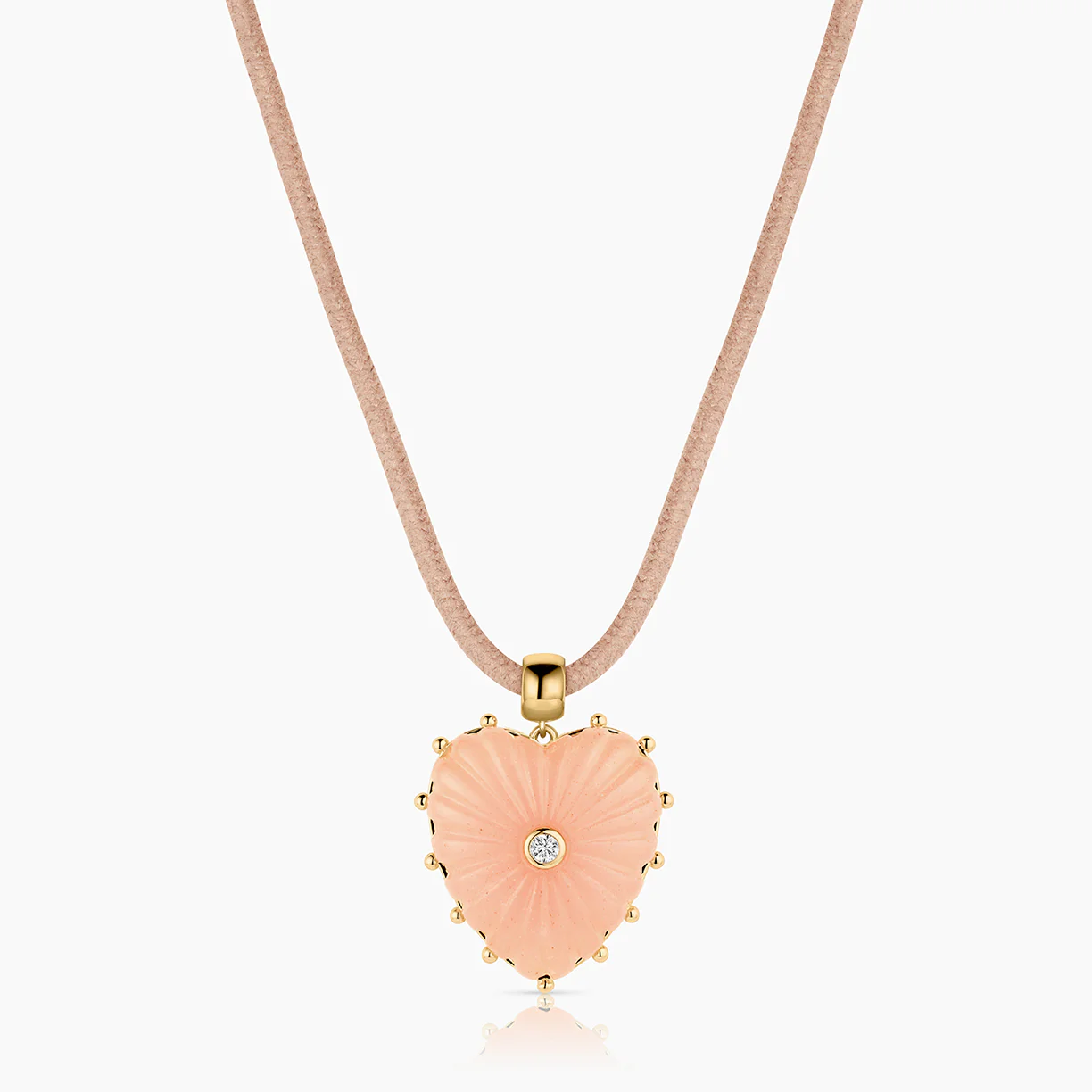 Malene Pink Jade Heart Bail - Image 4