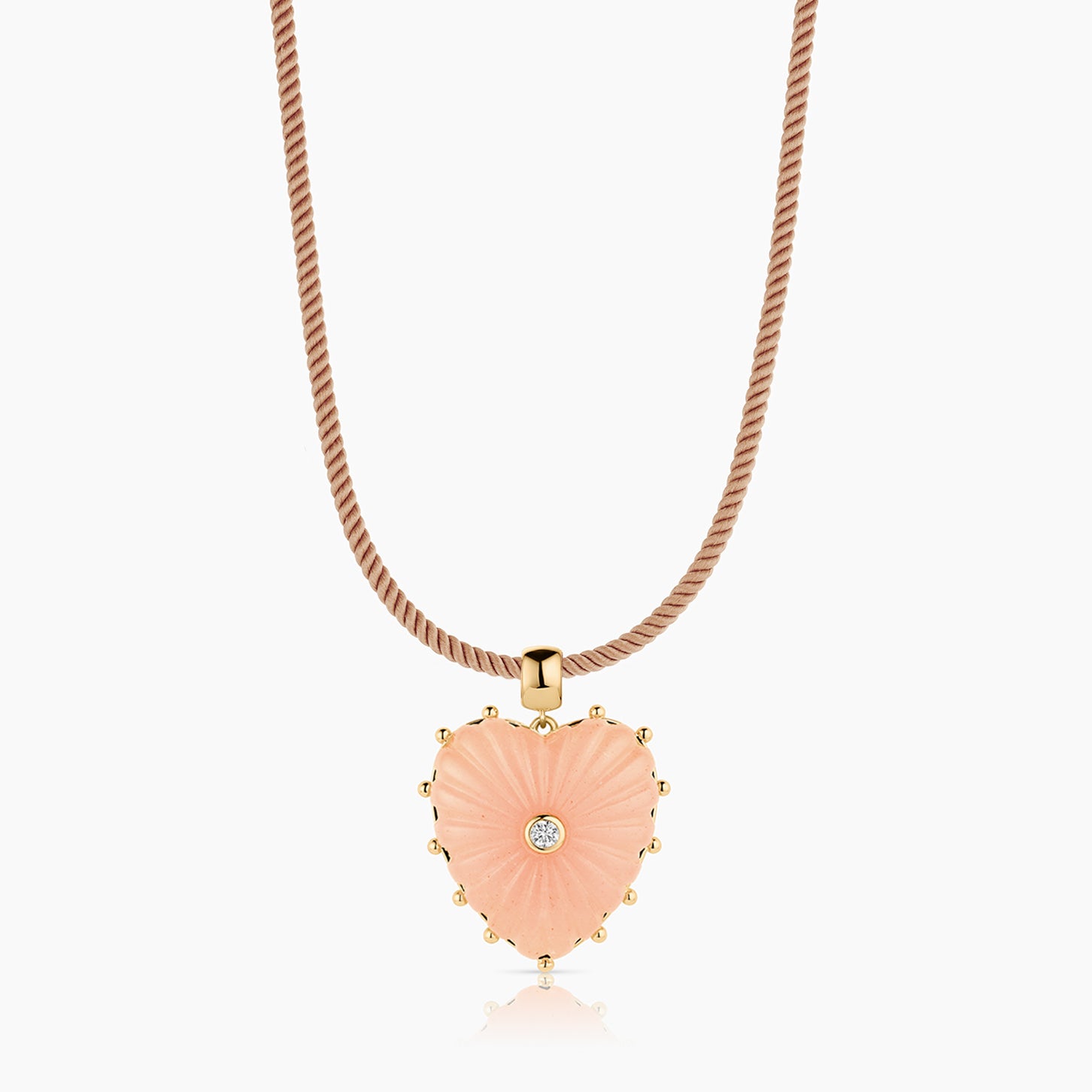 Malene Pink Jade Heart Bail - Image 5