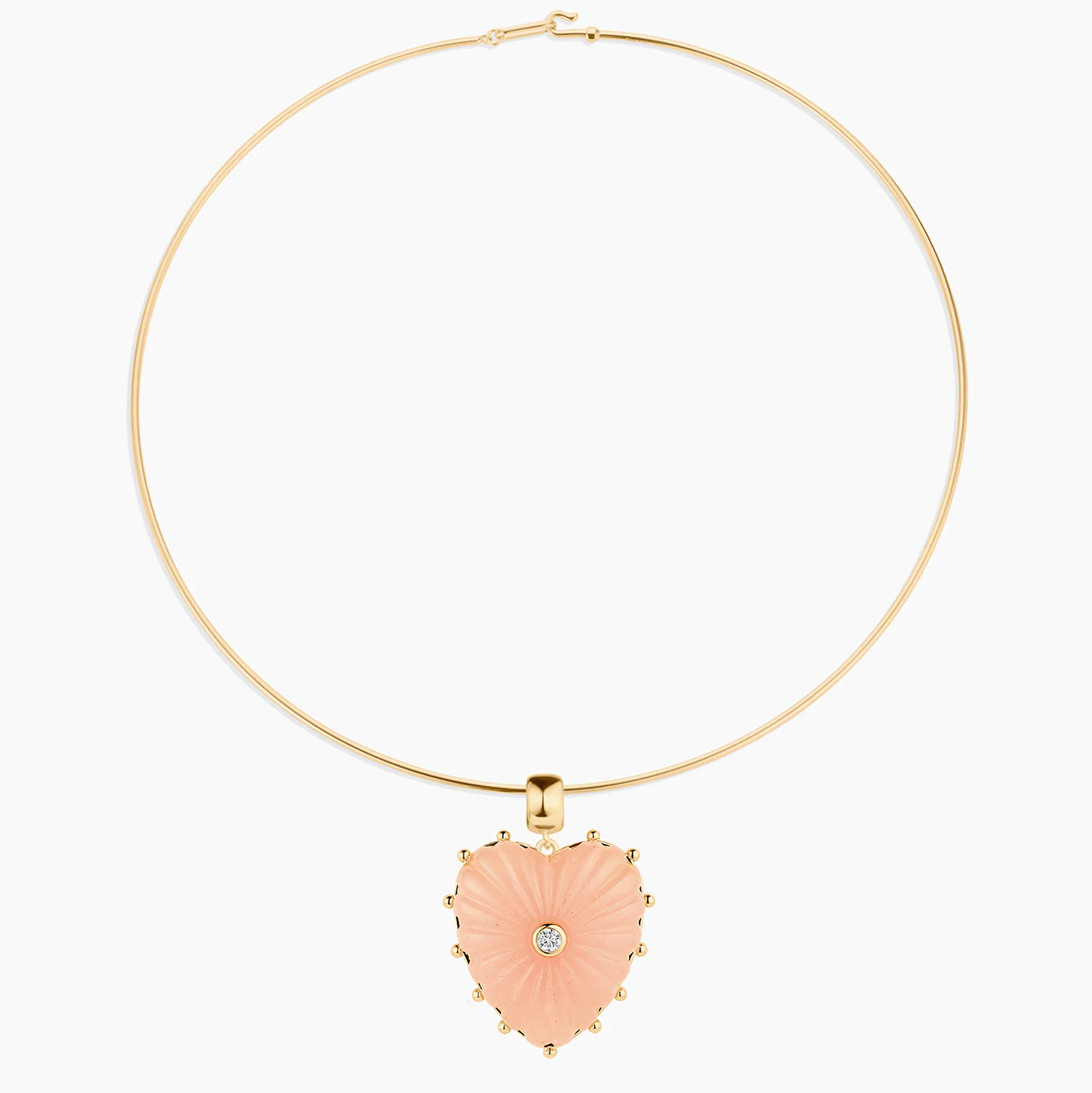 Malene Pink Jade Heart Bail - Image 9