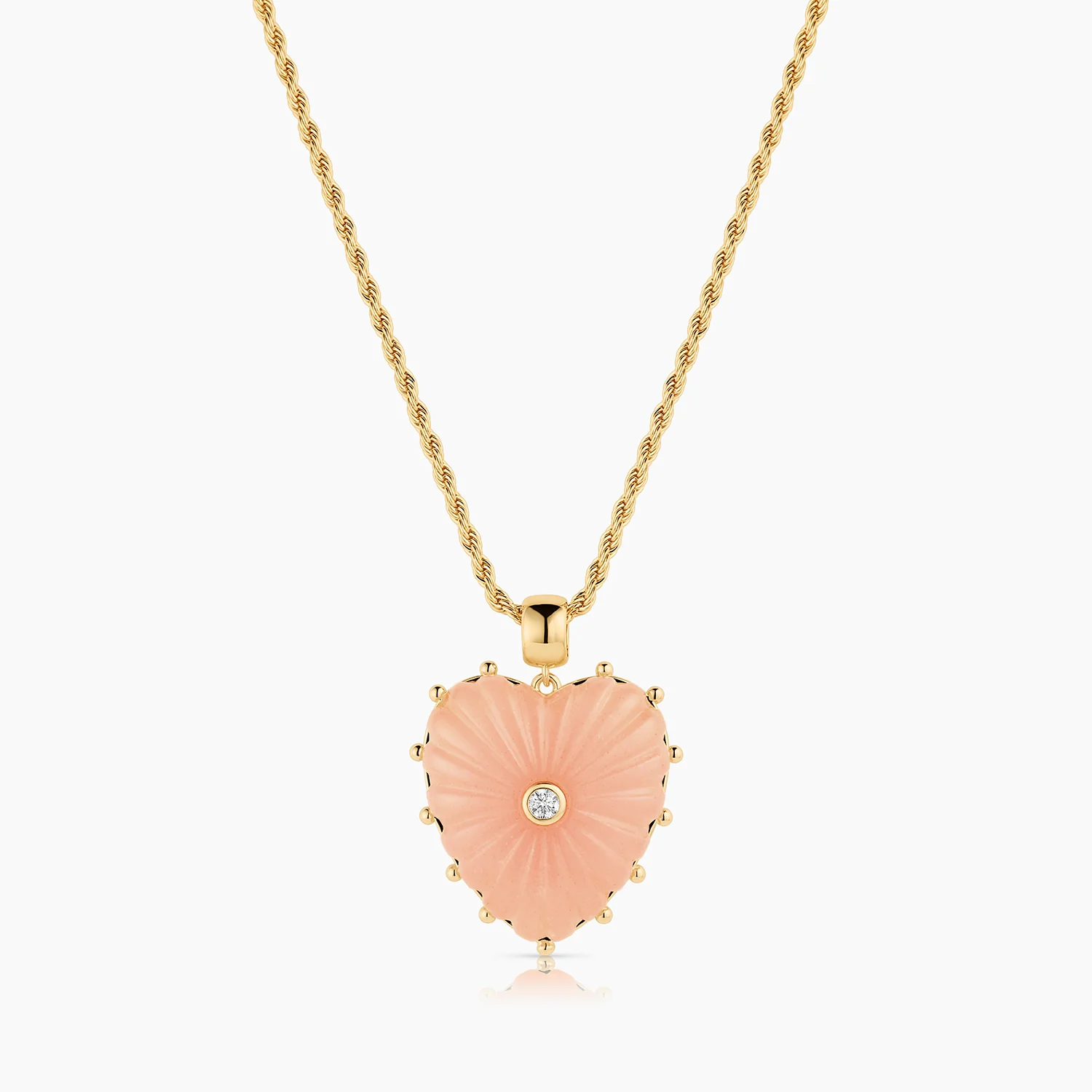 Malene Pink Jade Heart Bail - Image 8