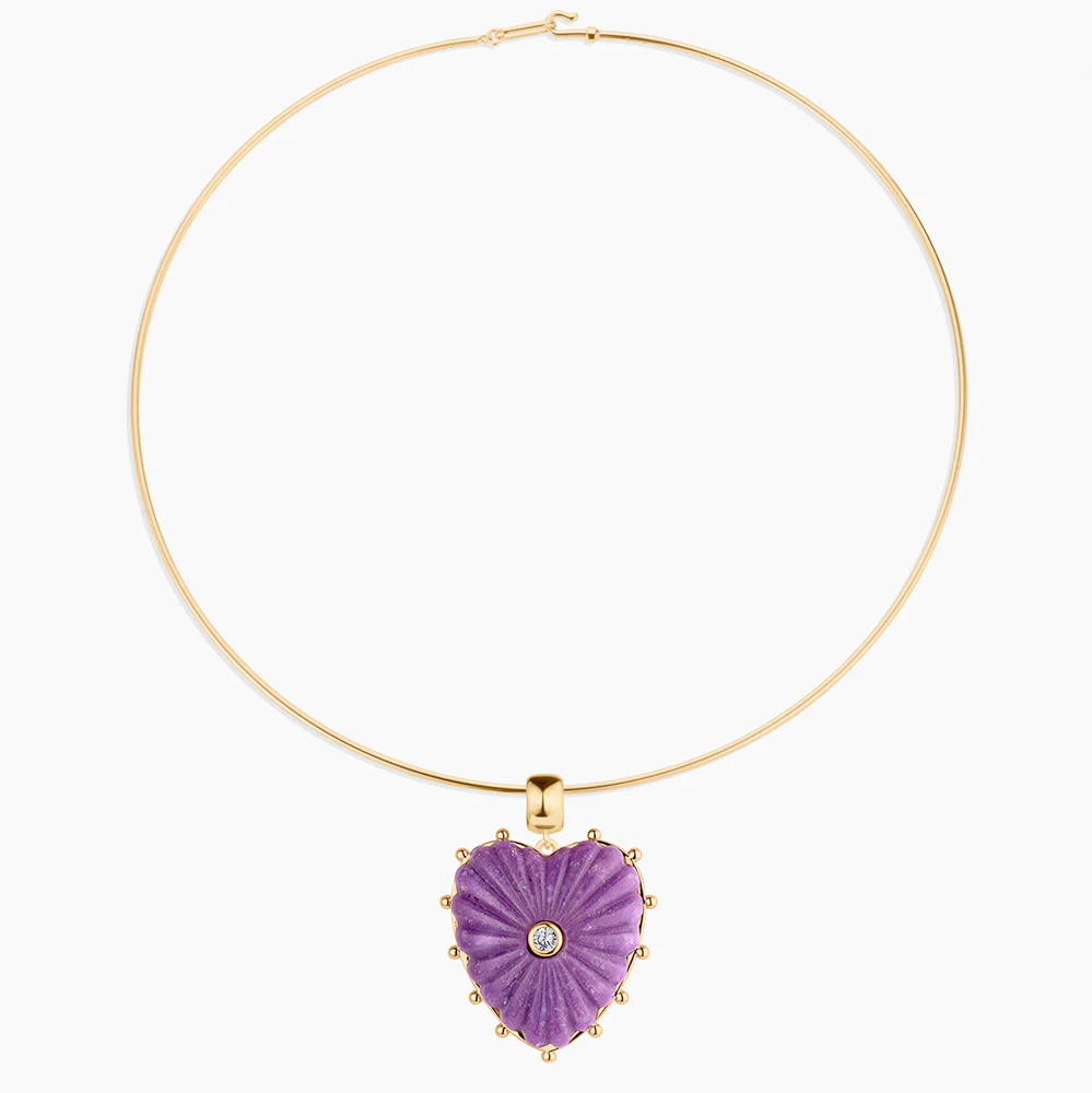 Malene Purple Mica Heart Bail - Image 3