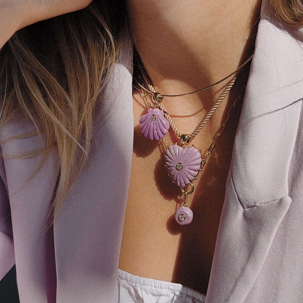 Malene Purple Mica Heart Bail - Image 5