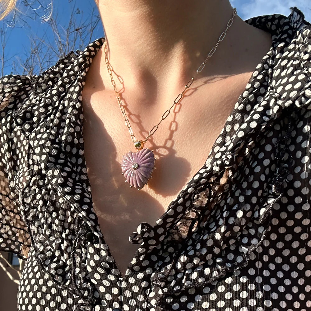 Malene Purple Mica Heart Bail - Image 9