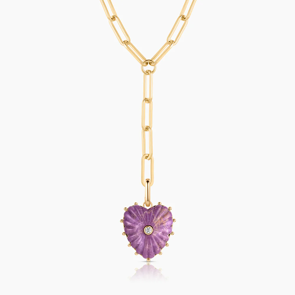 Malene Purple Mica Heart Clip - Image 4