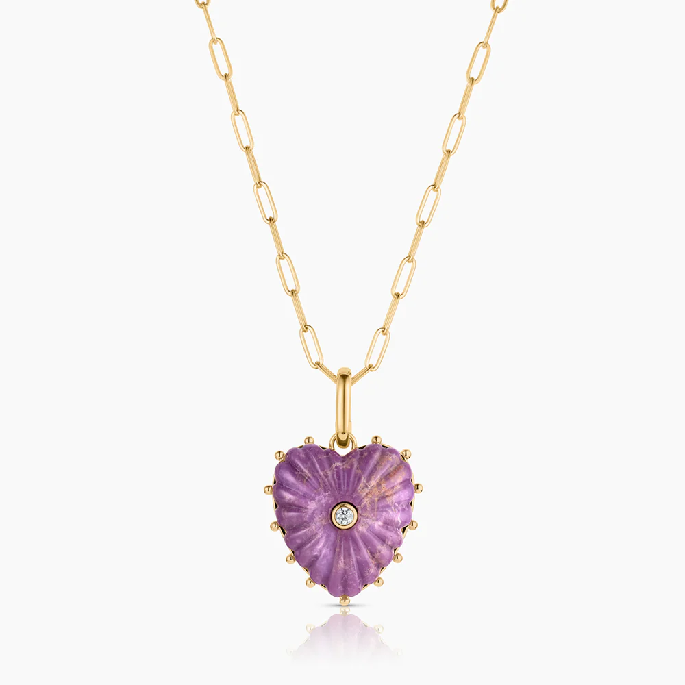 Malene Purple Mica Heart Clip - Image 8