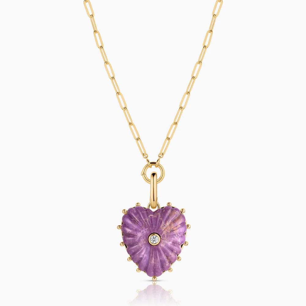 Malene Purple Mica Heart Clip - Image 9