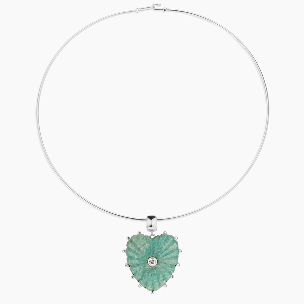 Malene Silver Amazonite Heart Bail - Image 4