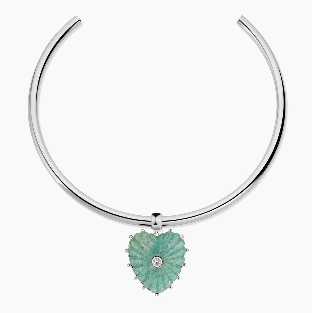 Malene Silver Amazonite Heart Bail - Image 6
