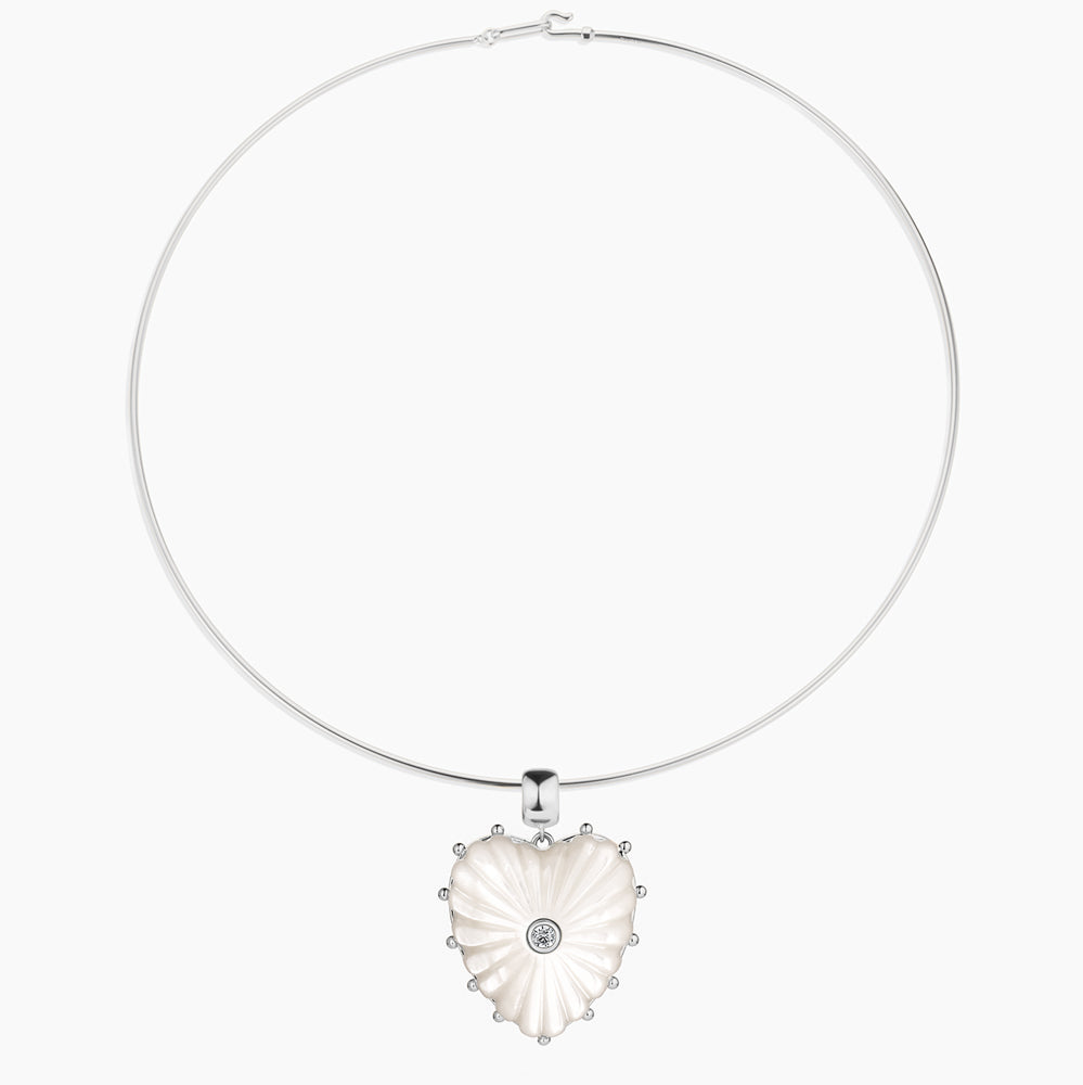 Malene Silver Mother Of Pearl Heart Bail - Image 4