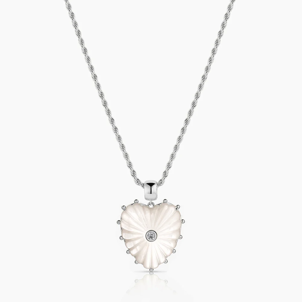 Malene Silver Mother Of Pearl Heart Bail - Image 6
