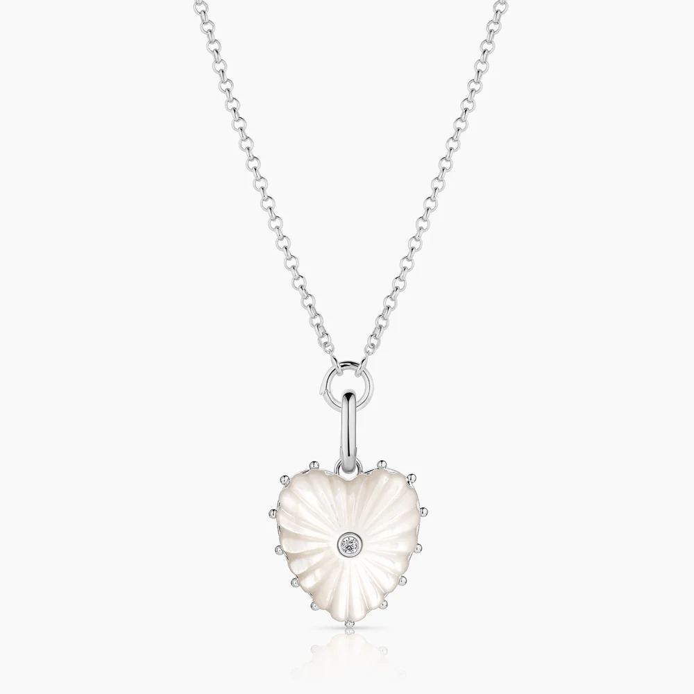 Malene Silver Mother Of Pearl Heart Clip - Image 3