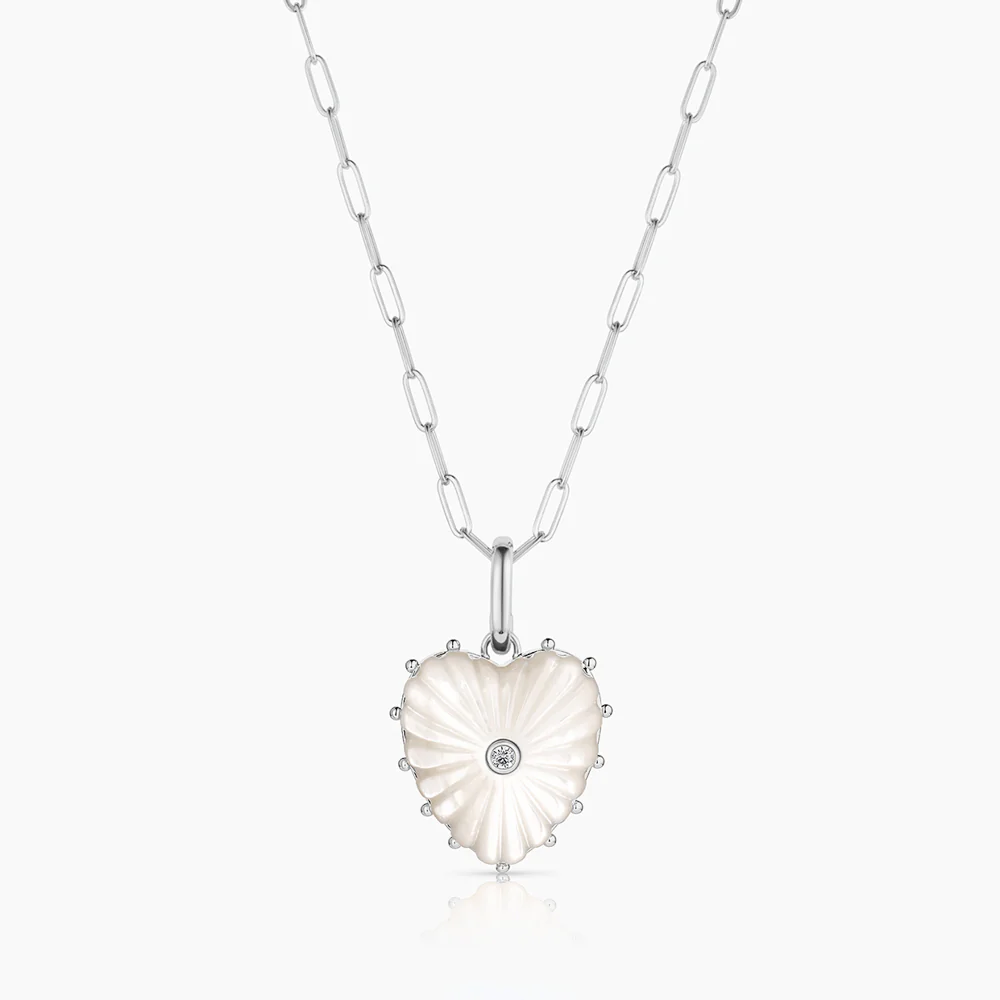 Malene Silver Mother Of Pearl Heart Clip - Image 7