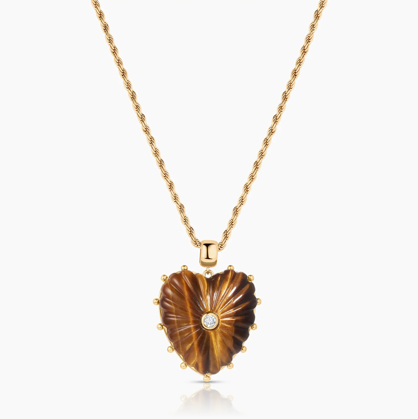 Malene Tiger’s Eye Heart Bail - Image 4