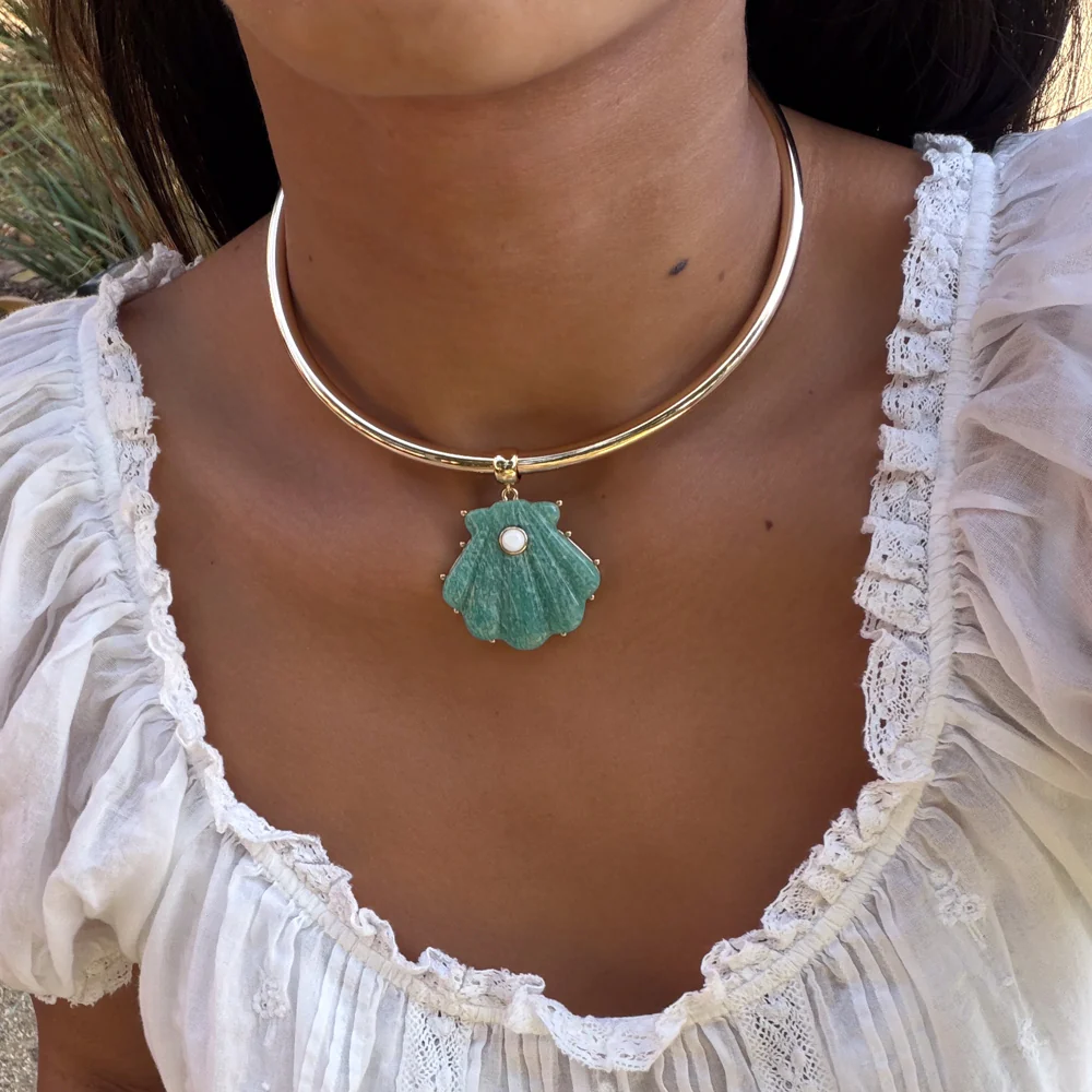 Marea Amazonite Shell Bail - Image 3