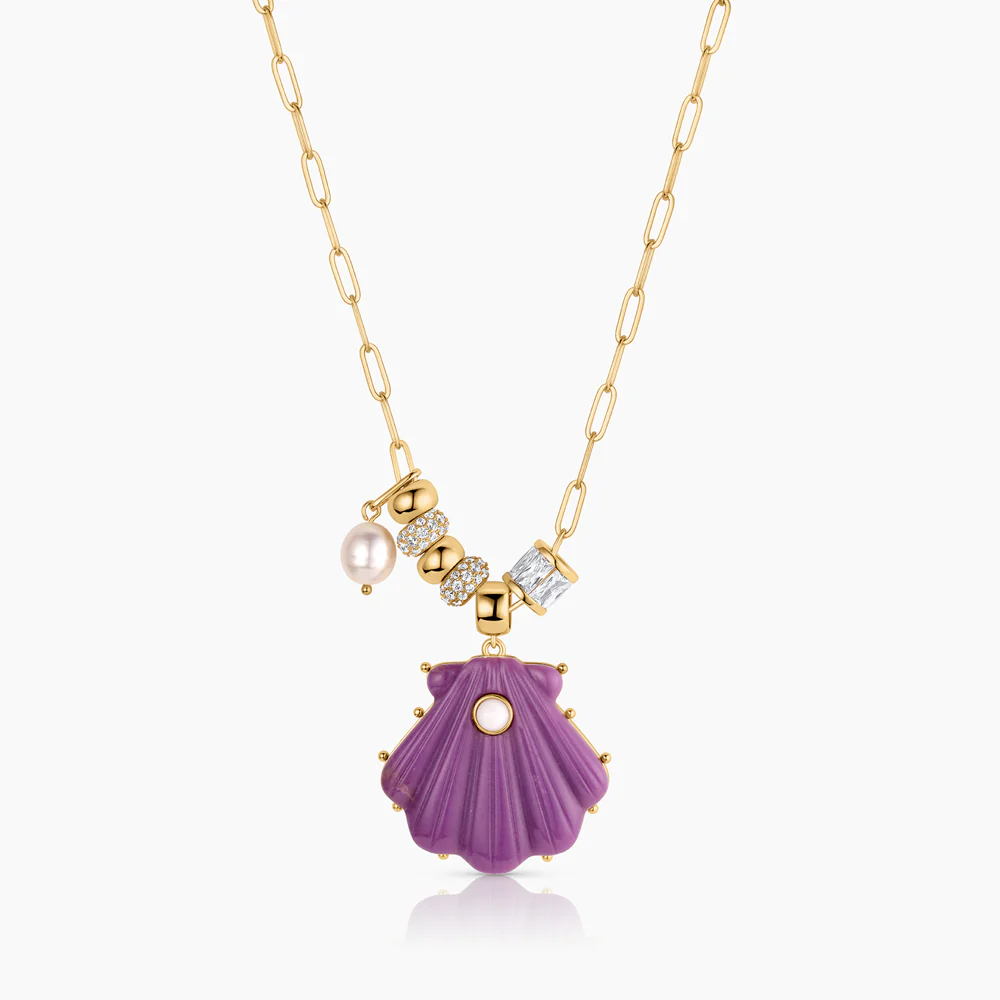 Marea Soirée Purple Mica Shell Necklace