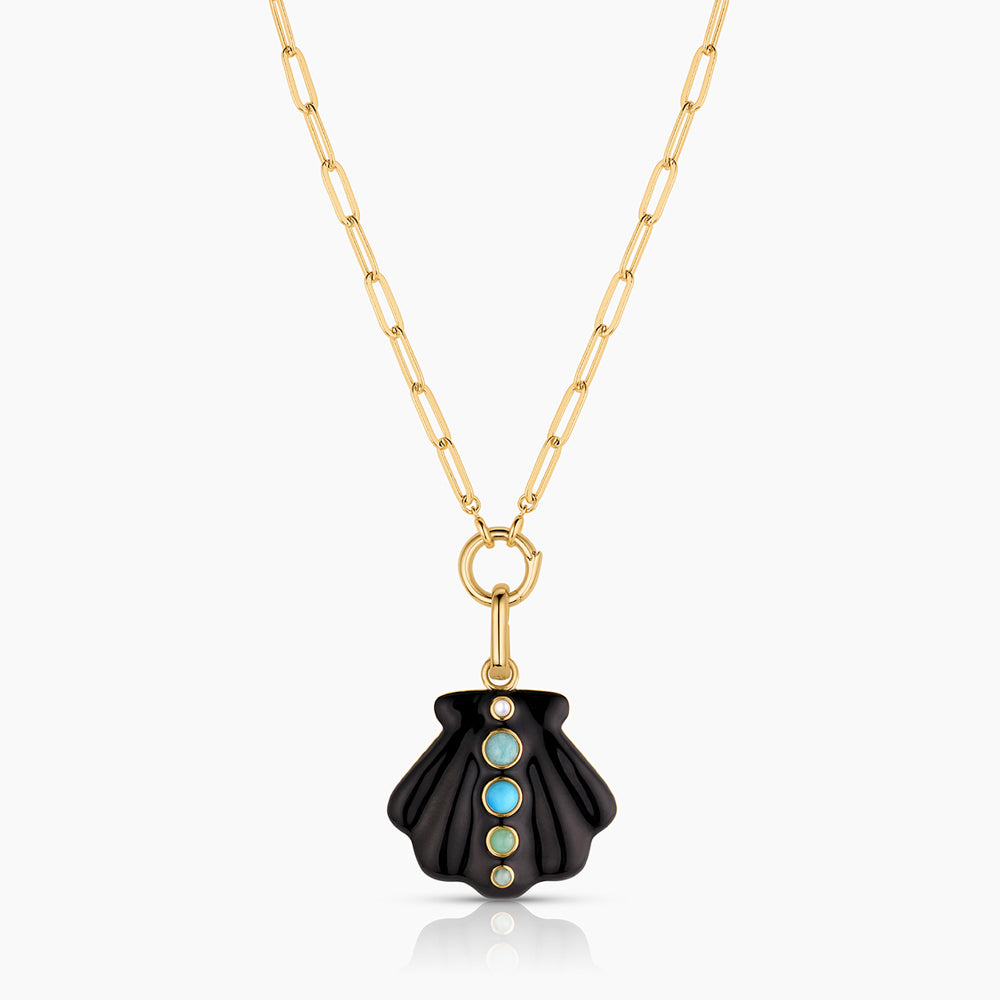 Maris Black Enamel Shell Clip - Image 10