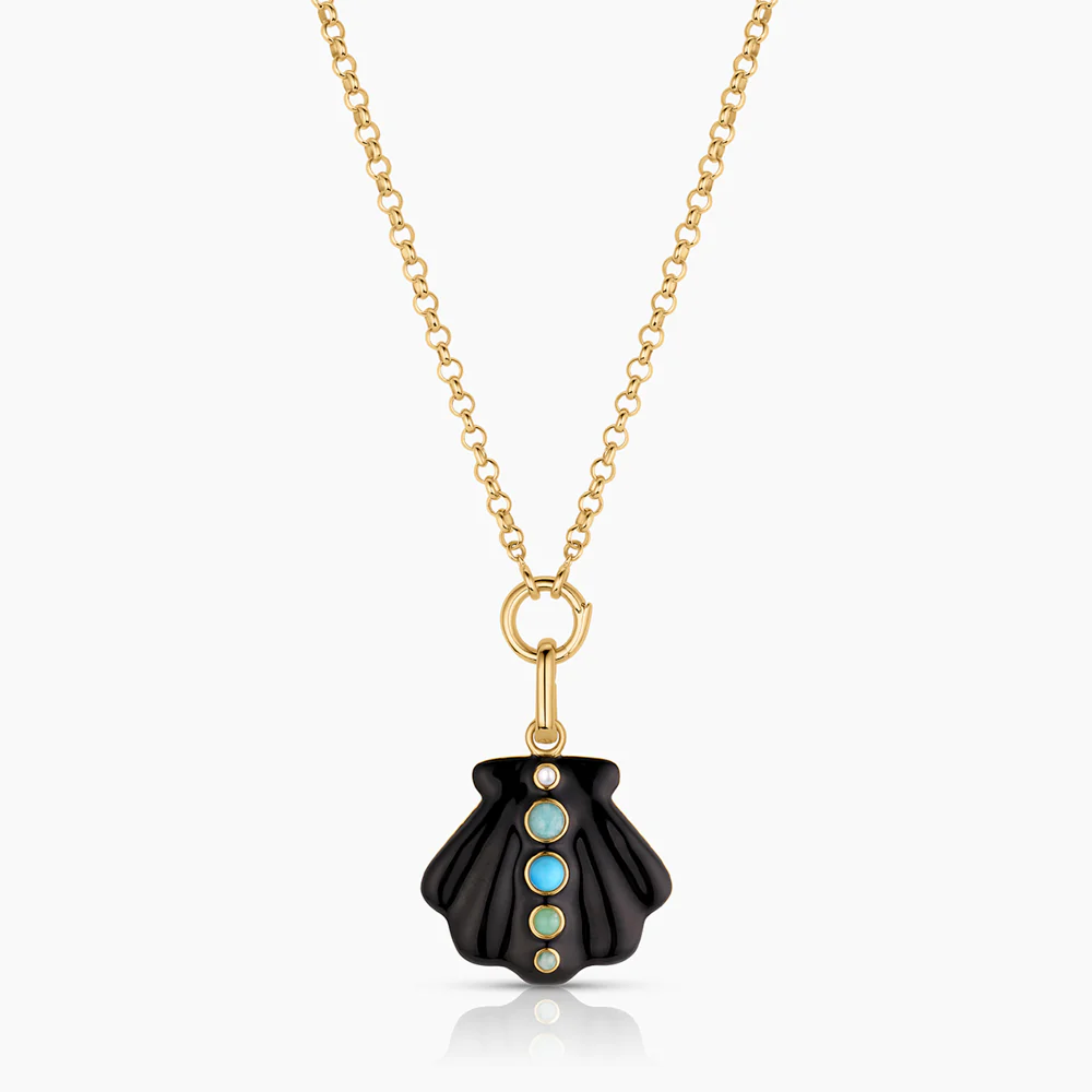 Maris Black Enamel Shell Clip - Image 11