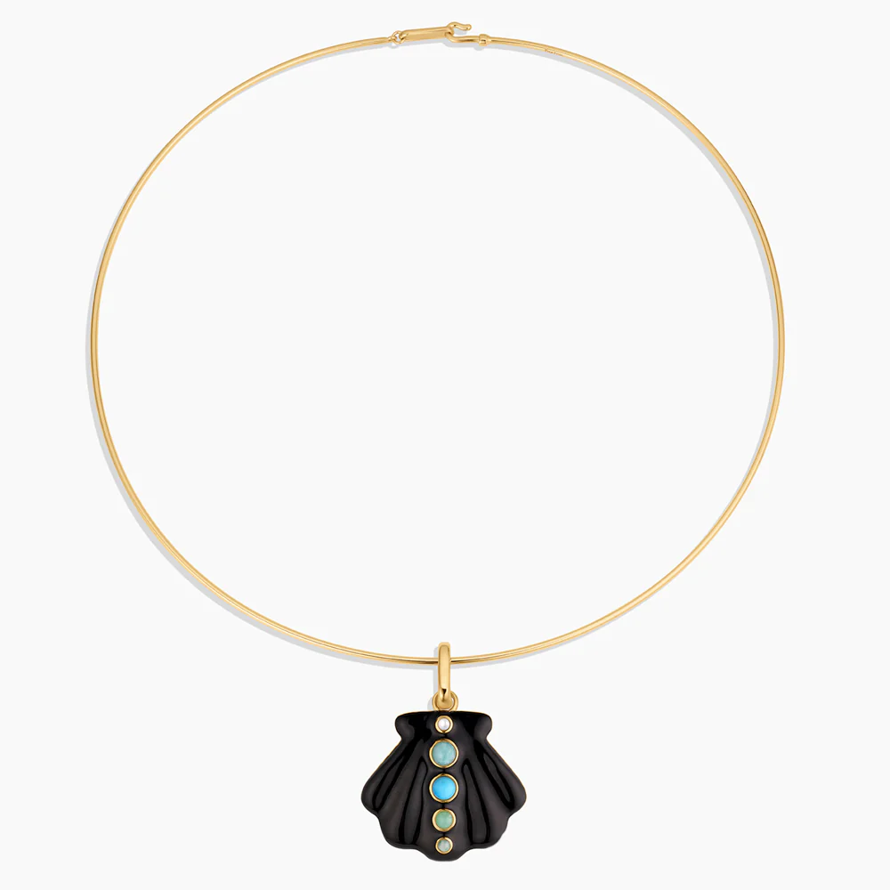 Maris Black Enamel Shell Clip - Image 5