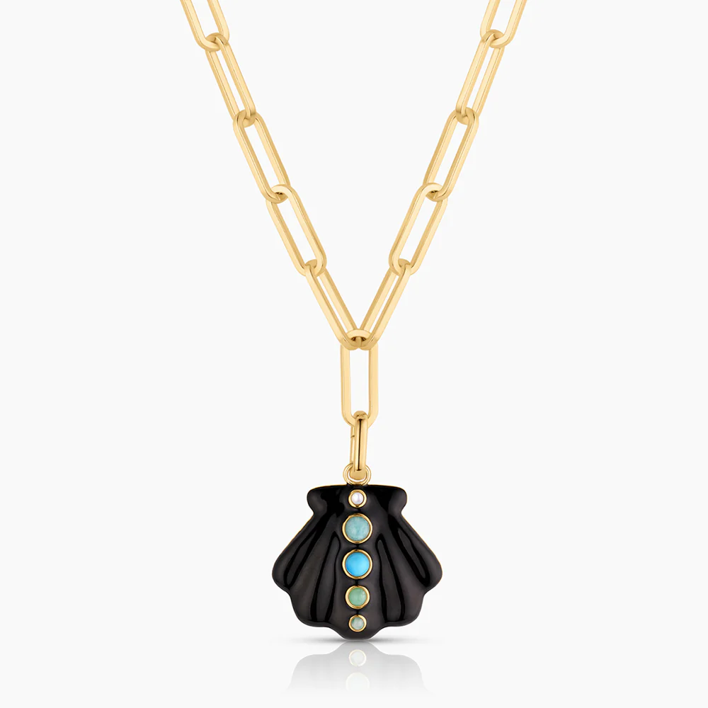 Maris Black Enamel Shell Clip - Image 7
