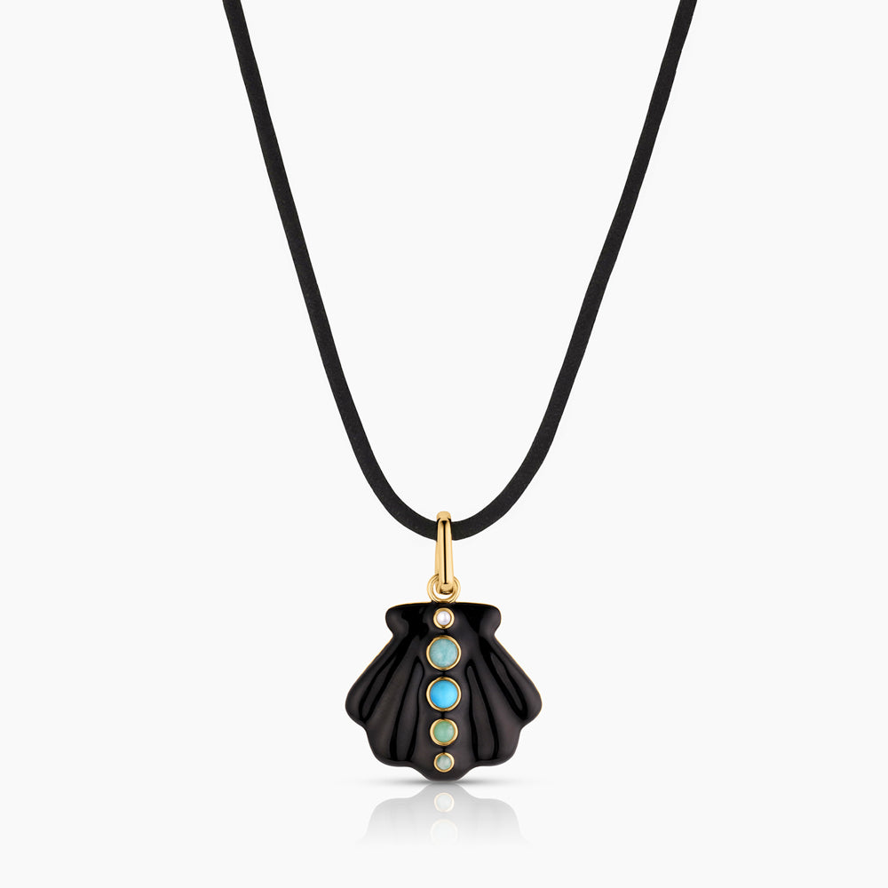 Maris Black Enamel Shell Clip - Image 8
