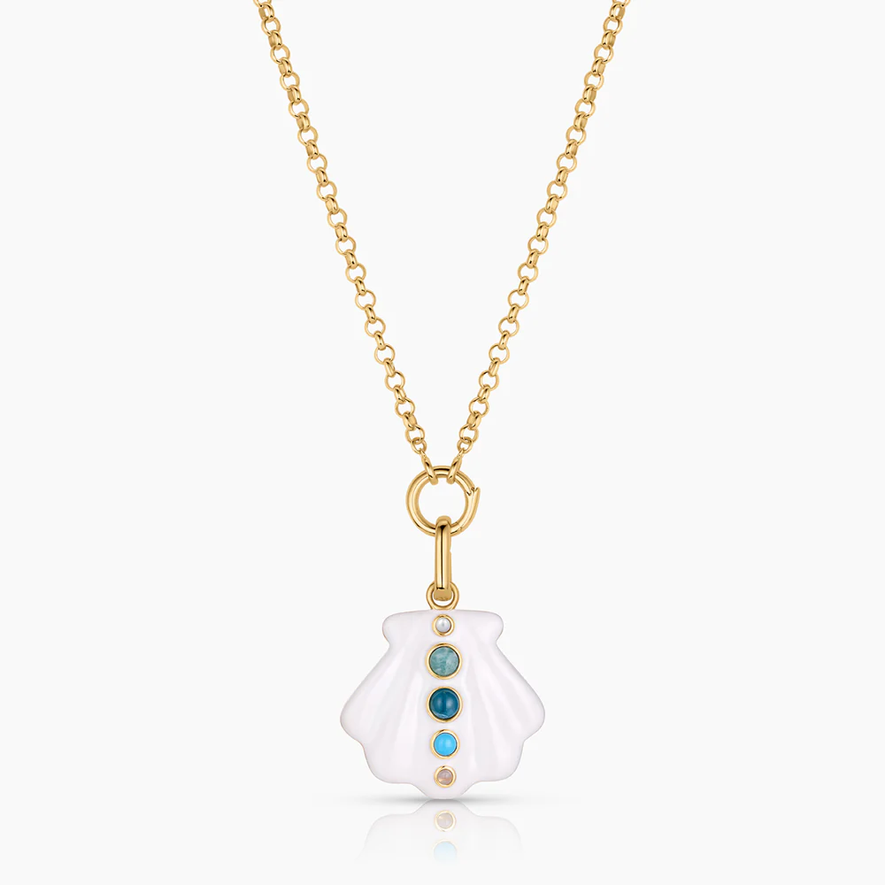 Maris White Enamel Shell Clip - Image 11